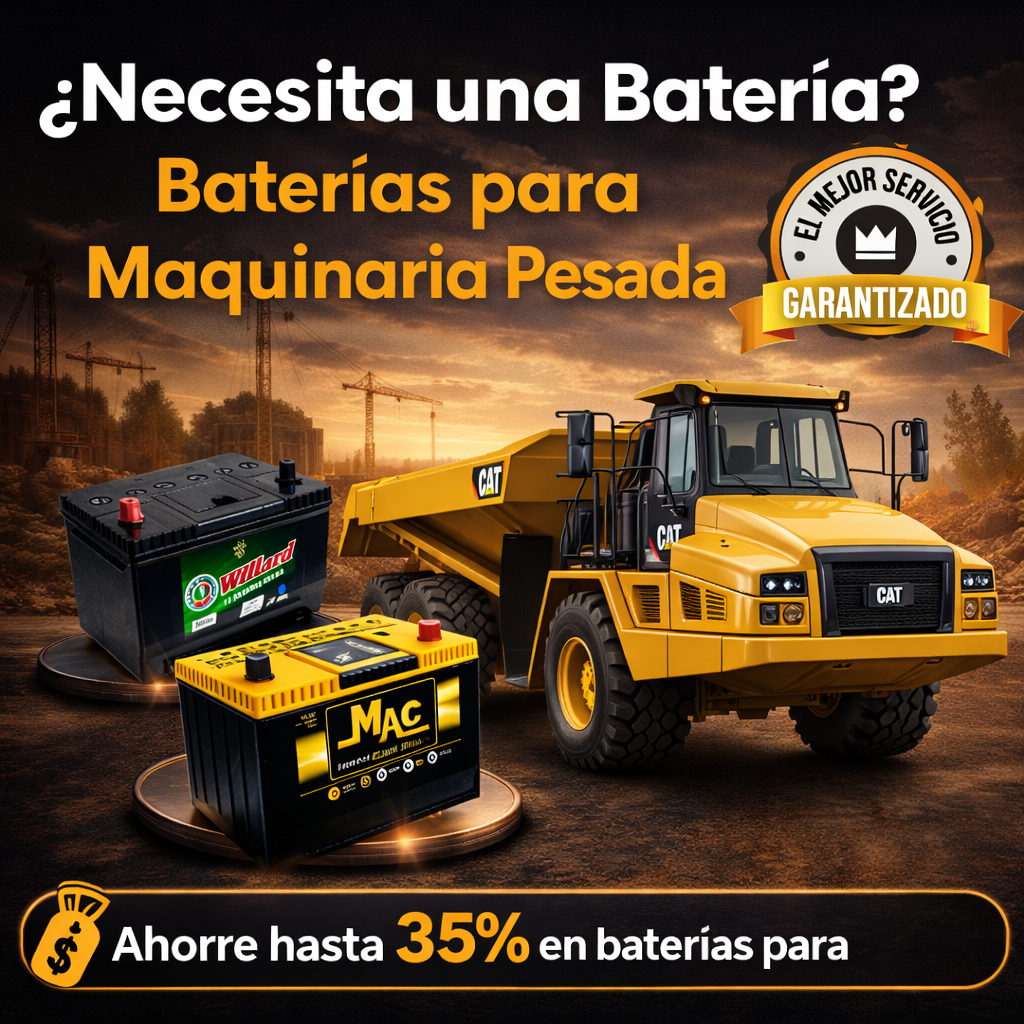 Publicidad de baterías para maquinaria pesada